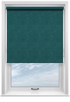 Flori Faux Suede (Blackout), Deep Teal - Twist&Fit Roller Blind
